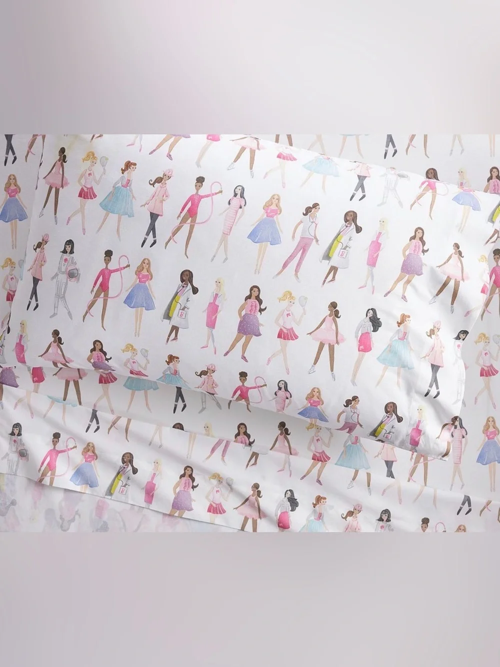 Pottery Barn Kids Barbie 100% Organic 200 Thread Count Twin Sheet Set Retail $99